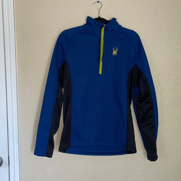 Spyder Other - NWT Spyder Half Zip Pullover Sweater Jacket size Medium Blue and black